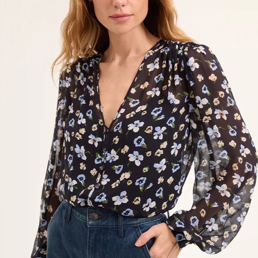 Veronica Beard Alec Floral Blouse NWT